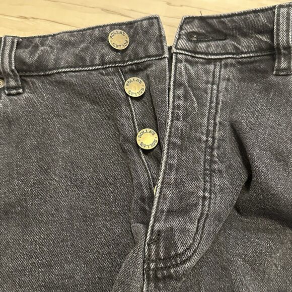 Rollas Size 28 High Rise Cut-Off Original Short Jean Shorts Denim Washed Black - Picture 8 of 10